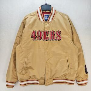 ULTRA GAME MEN'S X-LARGE SAN FRANCISCO 49ERS VARSITY SATIN BOMBER JACKET NWT